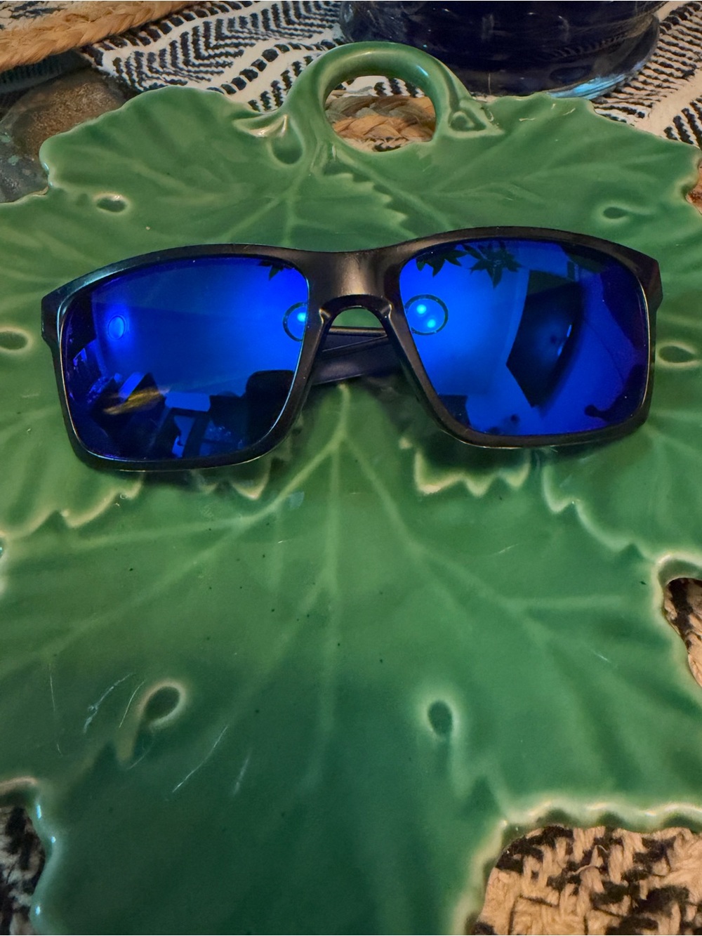 Oakley black Frame Blue Mirror lens Main Link sunglasses